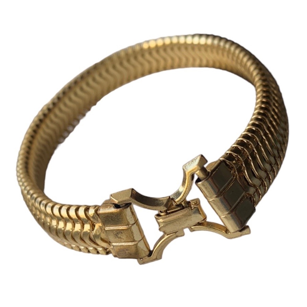 Gorgeous! Vintage Gold Plated Tight Link Snake Chain Bracelet Woman’s Jewelry